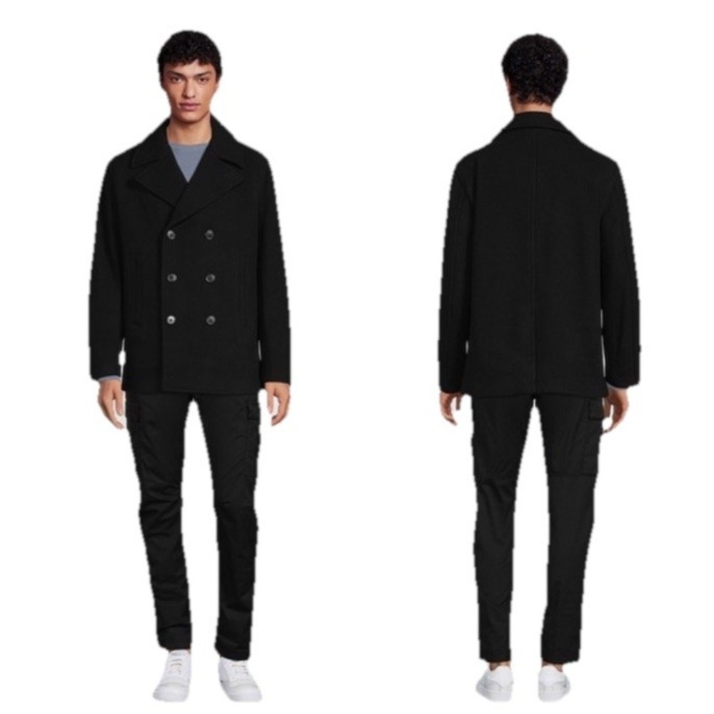 Theory 3B Peacoat Loft Wool Double Breasted Coat Jacket Man's Size S Classic